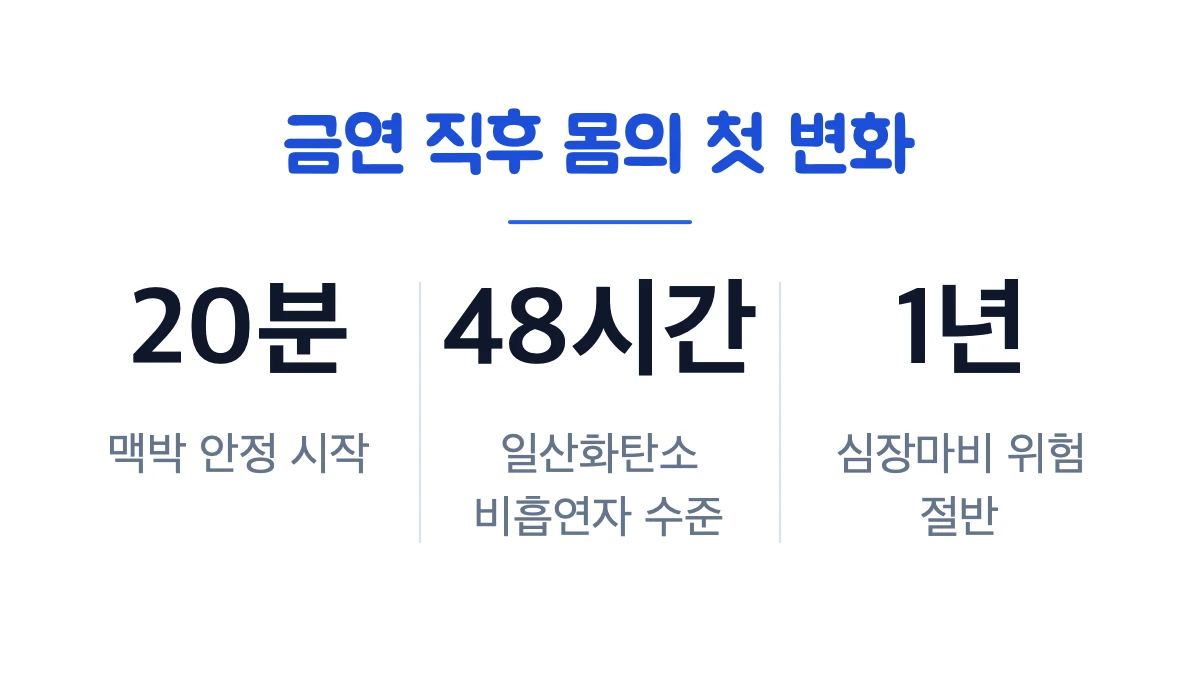 금연하면 몸은 언제부터 달라지나요?