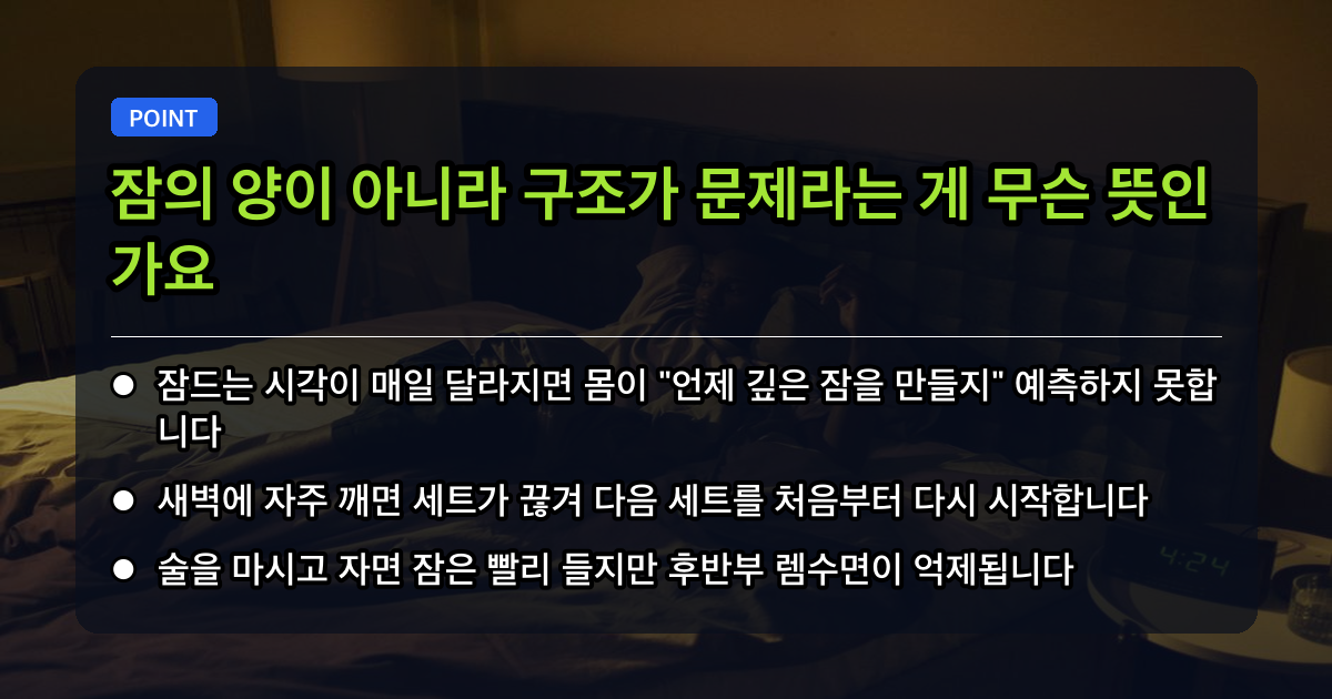 잠의 양이 아니라 구조가 문제라는 게 무슨 뜻인가요
