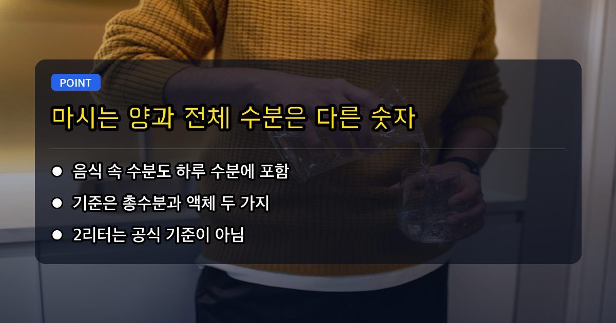 1. 🥤 물 2리터가 하루 기준이라는 말은 사실인가요?