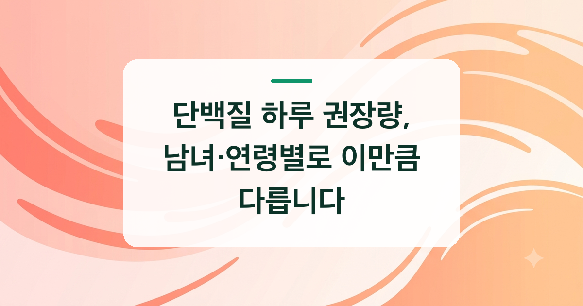 단백질 하루 권장량, 남녀·연령별로 이만큼 다릅니다